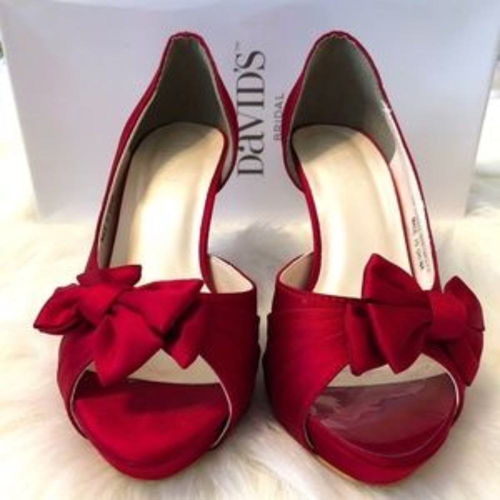 NEW Satin Peep Toe Bow D'Orsay Platform Stiletto - Picture 6 of 9